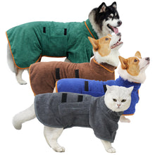 Load image into Gallery viewer, Dog Bathrobe Absorbent Pet Quick Drying Bath Towel Large Small Dogs Cats Clean Absorbent Bathrobe Full Body Wrap