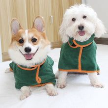 Load image into Gallery viewer, Dog Bathrobe Absorbent Pet Quick Drying Bath Towel Large Small Dogs Cats Clean Absorbent Bathrobe Full Body Wrap
