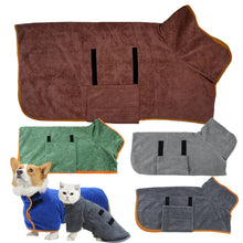 Load image into Gallery viewer, Dog Bathrobe Absorbent Pet Quick Drying Bath Towel Large Small Dogs Cats Clean Absorbent Bathrobe Full Body Wrap