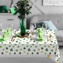 Load image into Gallery viewer, St. Patrick's Day Clover Tablecloth Decorations 2025 Clover Printed Tableclot Rectangle Table Cover St. Patrick's Day Party Decoration