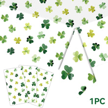 Load image into Gallery viewer, St. Patrick's Day Clover Tablecloth Decorations 2025 Clover Printed Tableclot Rectangle Table Cover St. Patrick's Day Party Decoration