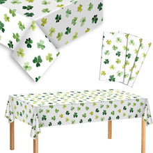 Load image into Gallery viewer, St. Patrick's Day Clover Tablecloth Decorations 2025 Clover Printed Tableclot Rectangle Table Cover St. Patrick's Day Party Decoration