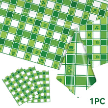 Load image into Gallery viewer, St. Patrick's Day Clover Tablecloth Decorations 2025 Clover Printed Tableclot Rectangle Table Cover St. Patrick's Day Party Decoration