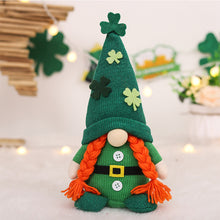 Load image into Gallery viewer, Faceless Doll Gnome Green Hat Clover Home Holiday Decor St Patrick's Day 2025 Irish Festival Plush Gnome Elf