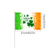Load image into Gallery viewer, 5PCS Happy St Patrick's Day Flag 14*21cm Handheld Saint Patricks Flags for Party Irish Shamrocks Decoration Party Yard