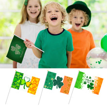 Load image into Gallery viewer, 5PCS Happy St Patrick's Day Flag 14*21cm Handheld Saint Patricks Flags for Party Irish Shamrocks Decoration Party Yard