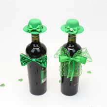 Load image into Gallery viewer, Irish Party Scene Decoration Props Saint Patrick Wine Bottle Decoration Green Wine Bottle Cap Bow Tie 2025