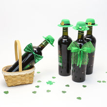 Load image into Gallery viewer, Irish Party Scene Decoration Props Saint Patrick Wine Bottle Decoration Green Wine Bottle Cap Bow Tie 2025
