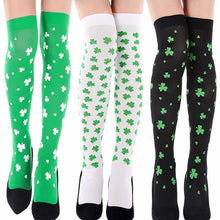 Load image into Gallery viewer, Woman Silk Stockings Saint Patrick's Day Green Stocking Thigh High Socks Party Sinker Drop Socks For Student Youth Event