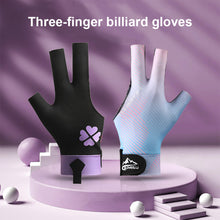 Load image into Gallery viewer, 1PC Professional Three-Finger Billiard Gloves For Left Hand Breathable Non-Slip Snooker Gloves Self-Adhesive Cloth Fixed