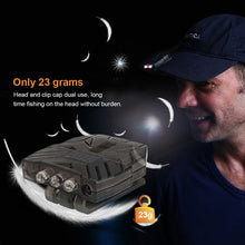 Load image into Gallery viewer, 1PC No Memory Smart Sensing Cap Clamp Light Outdoor Night Fishing Running LED Headlight USB Charging