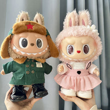 Load image into Gallery viewer, For 38 Cm Labubu plush doll clothes outfit doll MOKOKO coat rabbit ear strap skirt set Accessories Cute Decoration