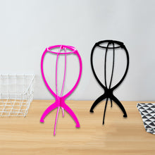 Load image into Gallery viewer, 1PC Wig Display Stands Plastic Hat Display Wig Head Holders Doll Head Hat Cap Wig Hair Support Holder Folding Stable Tool
