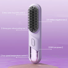 Load image into Gallery viewer, Portable Mini Charging Straight Hair Comb Fashionable Good Quality Negative Ion Hair Care Smooth Hair Care Wireless Straight Hair Comb