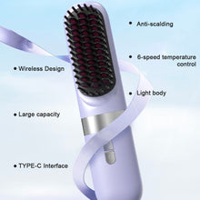 Load image into Gallery viewer, Multi Functional Straight Hair Comb Low Power Negative Ion Wireless Straight Hair Comb for Soft Smooth Hair Care Straight Hair Comb