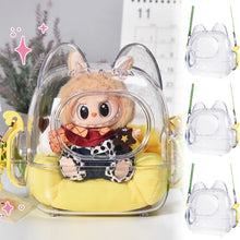 Load image into Gallery viewer, For 7cm Labubu Doll Storage Bag Cute Transparent Cotton Doll Crossbody Bag Toy Display Cabinet BJD Mini Sofa Accessories