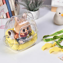 Load image into Gallery viewer, For 7cm Labubu Doll Storage Bag Cute Transparent Cotton Doll Crossbody Bag Toy Display Cabinet BJD Mini Sofa Accessories
