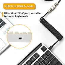 Load image into Gallery viewer, USB A to Type C for Mechanical Gaming Keyboard Double Sleeved Wire with GX16 Detachable Aviator Coiled Power Cable