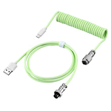 Load image into Gallery viewer, USB A to Type C for Mechanical Gaming Keyboard Double Sleeved Wire with GX16 Detachable Aviator Coiled Power Cable