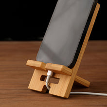 Load image into Gallery viewer, Wooden Desktop Phone Holder Lazy Phone Stand Smartphone Charging Stand Lazy Phone Bracket Mobilephone Support Tablet Stand