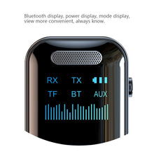 Load image into Gallery viewer, Bluetooth 5.4 Receiver Transmitter 3.5mm AUX Audio Receiver Support TF Card Wireless Audio Adapter With Mic LED Digital Display