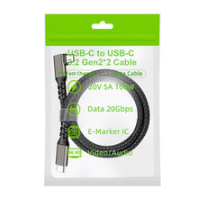 Load image into Gallery viewer, USB C to USB C 20Gbps 3-0.2m Cable 5A 100W 4K60hz USB3.2 Gen2*2 Fast Charge for Oculus Quest Link VR Headset Data Transfer USB-C VR