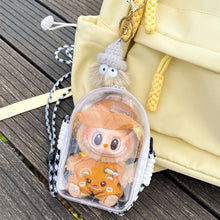 Load image into Gallery viewer, For 15cm Labubu V2 Sitting Party 15cm Cotton Doll Outfit Crossbody Pain Bag PVC Storage Bag Dolls Display Bag