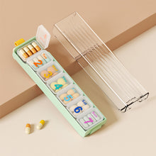 Load image into Gallery viewer, 7-grid Sealed Pill Box Portable Moistureproof Dustproof Medicine Box Large Capacity Daily Medication Jewelry Storage Box