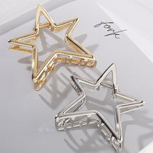 Load image into Gallery viewer, Hollow Five-pointed Star Alloy Hairpin Hair Claw Clip Exquisite Simple Headwear Hair Clip Hair Accessory for Women