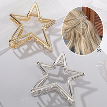 Load image into Gallery viewer, Hollow Five-pointed Star Alloy Hairpin Hair Claw Clip Exquisite Simple Headwear Hair Clip Hair Accessory for Women