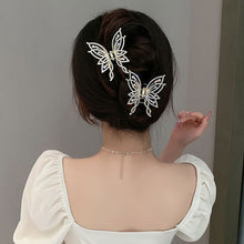 Load image into Gallery viewer, Sweet Pearl Rhinestone Butterfly Hairpin Hair Claw Clip Temperamental Alloy Headwear Hair Clip Hair Accessory for Women