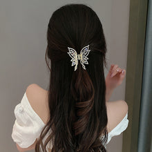 Load image into Gallery viewer, Sweet Pearl Rhinestone Butterfly Hairpin Hair Claw Clip Temperamental Alloy Headwear Hair Clip Hair Accessory for Women