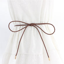 Load image into Gallery viewer, Stylish Casual Women Belt Versatile Weaving Thin Waistband Multicolor PU Leather Dress Bowknot Waist Decoration Belt