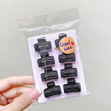 Load image into Gallery viewer, 8pcs/set Black Mini Hair Clip Lovely Bangs Hairpin Hair Claw Clip Versatile Solid Color Headwear Hair Accessories