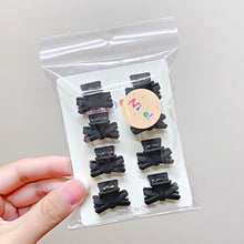 Load image into Gallery viewer, 8pcs/set Black Mini Hair Clip Lovely Bangs Hairpin Hair Claw Clip Versatile Solid Color Headwear Hair Accessories