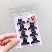 Load image into Gallery viewer, 8pcs/set Black Mini Hair Clip Lovely Bangs Hairpin Hair Claw Clip Versatile Solid Color Headwear Hair Accessories