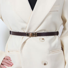 Load image into Gallery viewer, Adjustable Thin Waistband Casual Versatile Imitation Leather Metal Buckle Belt Skirt Jacket Waist Decoration Belt for Women