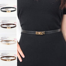 Load image into Gallery viewer, Adjustable Thin Waistband Casual Versatile Imitation Leather Metal Buckle Belt Skirt Jacket Waist Decoration Belt for Women