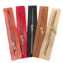 Load image into Gallery viewer, Multicolor PU Leather Hand Stitched Zipper DIY Handmade Bag Zipper Replaceable Soft Leather Zipper Bag Modification Accessory