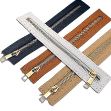 Load image into Gallery viewer, Multicolor PU Leather Hand Stitched Zipper DIY Handmade Bag Zipper Replaceable Soft Leather Zipper Bag Modification Accessory