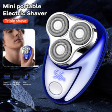 Load image into Gallery viewer, Men Shaving Tool Waterfpfoof Usb Rechargeable Portable Electric Shaver with Led Battery Display Travel Rotary Razor
