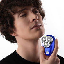 Load image into Gallery viewer, Men Shaving Tool Waterfpfoof Usb Rechargeable Portable Electric Shaver with Led Battery Display Travel Rotary Razor