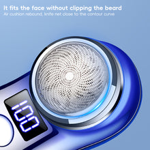 Load image into Gallery viewer, Men Shaving Tool Usb Rechargeable Portable Electric Shaver with Led Battery Display for Men Mini Travel Rotary Razor