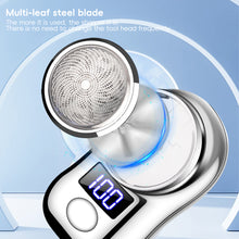 Load image into Gallery viewer, Men Shaving Tool Usb Rechargeable Portable Electric Shaver with Led Battery Display for Men Mini Travel Rotary Razor