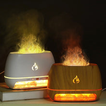 Load image into Gallery viewer, Himalayan Crystal Salt Stone Aroma Air Humidifiers 3D Flame Fire Colorful Night Light Aromatherapy Essential Oil Diffuser