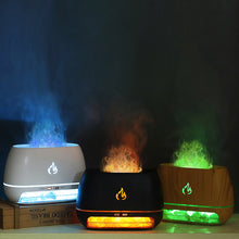 Load image into Gallery viewer, Himalayan Crystal Salt Stone Aroma Air Humidifiers 3D Flame Fire Colorful Night Light Aromatherapy Essential Oil Diffuser