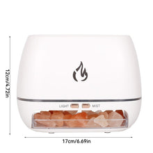 Load image into Gallery viewer, Himalayan Crystal Salt Stone Aroma Air Humidifiers 3D Flame Fire Colorful Night Light Aromatherapy Essential Oil Diffuser