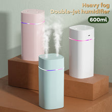 Load image into Gallery viewer, 600ML USB Air Humidifier Double Spray Port Essential Oil Aromatherapy Humificador Cool Mist Maker Fogger Purify for Home Office