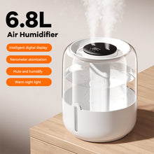 Load image into Gallery viewer, 6.8L Large Capacity Humidifier USB Double Spray Home Dormitory Office Bedroom Desktop With Small Night Light