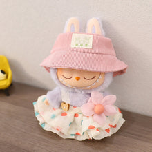 Load image into Gallery viewer, For 17cm Labubu Pendant Clothes Sitting Clothes Baby Clothes Pink Love Bear Dress DIY Dress Up Toy Dollhouse